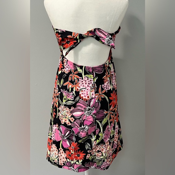 Lilly Pulitzer Petite 8 Sabrina Strapless Dress Black Flower Market Vintage 90’s - Picture 6 of 15